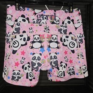 Grrrl Panda Print Pocket Shorts